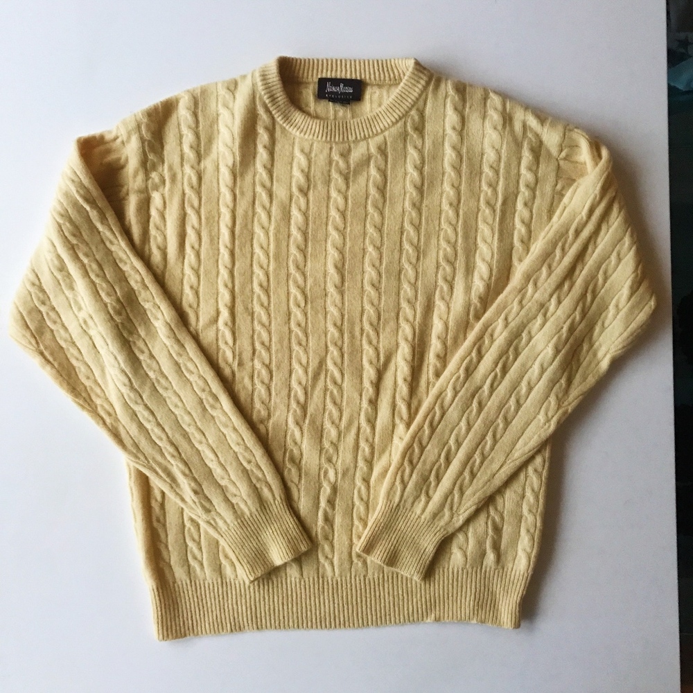 Light Yellow Cashmere Sweater by Neiman Marcus
